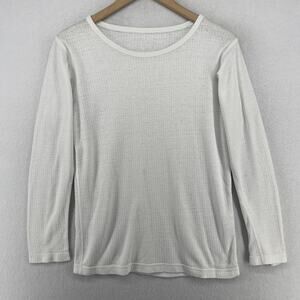 DUOFOLD Top Womens S Baselayer Waffle Thermal Crewneck Long Sleeve White